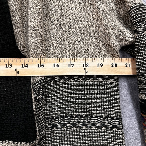 Signature Studio Open Cardigan Sweater Womans L Waterfall Front Aztec Tan Black - Picture 8 of 11